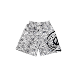 White Motion camo double waist shorts